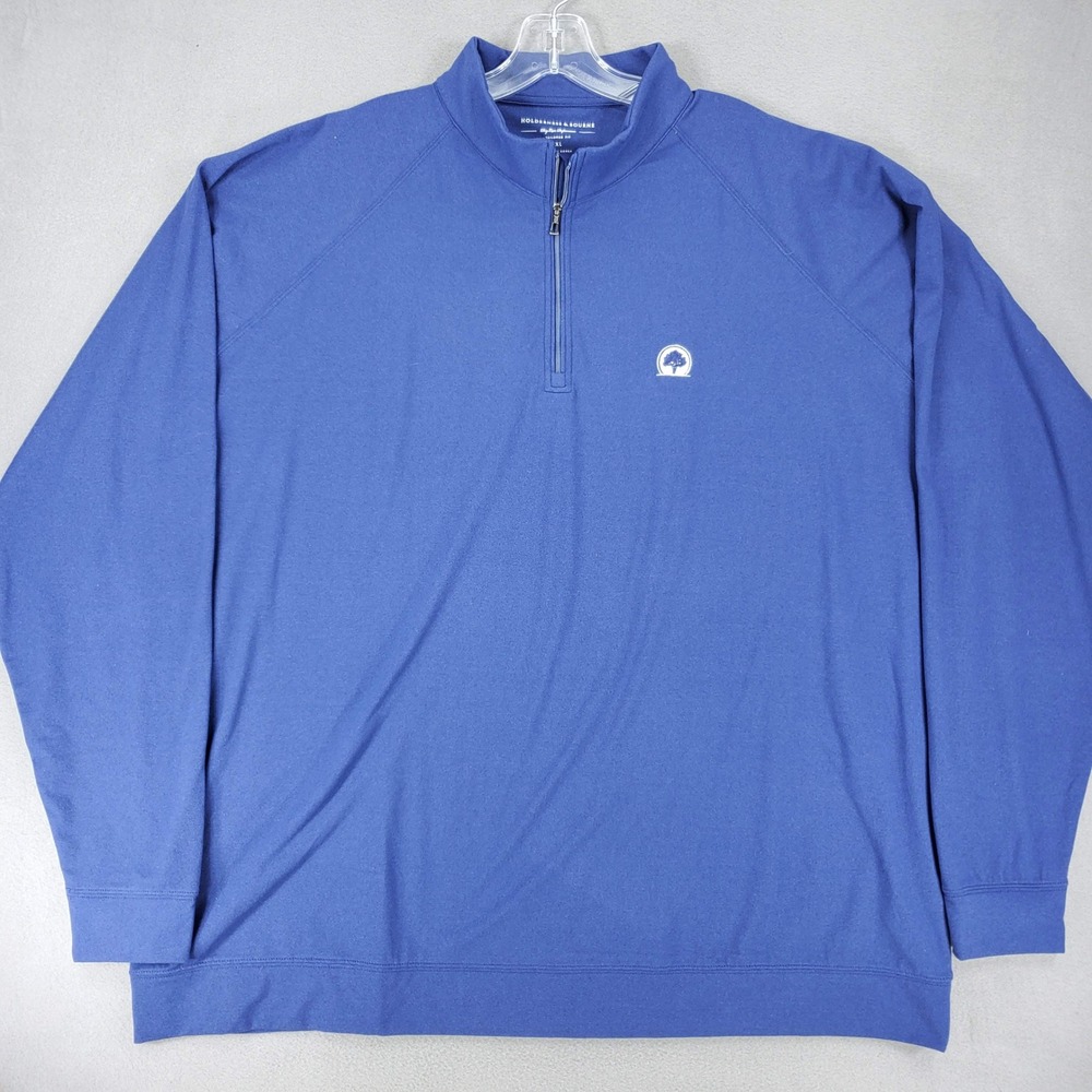 Holderness & Bourne Westland Pullover Mens 3XL Navy Blue 1/4 Zip Golf Tree Logo